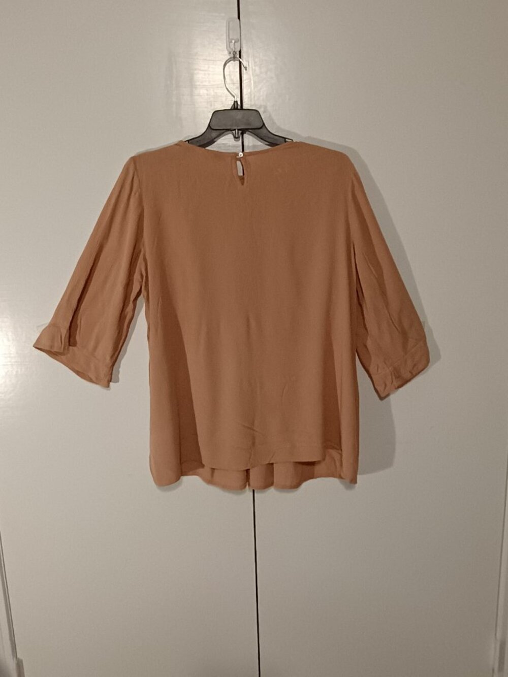 Max Studio XXL Peach Embroidered Boho Blouse 100% Rayon Bell Sleeve Peasant Top - Picture 3 of 8